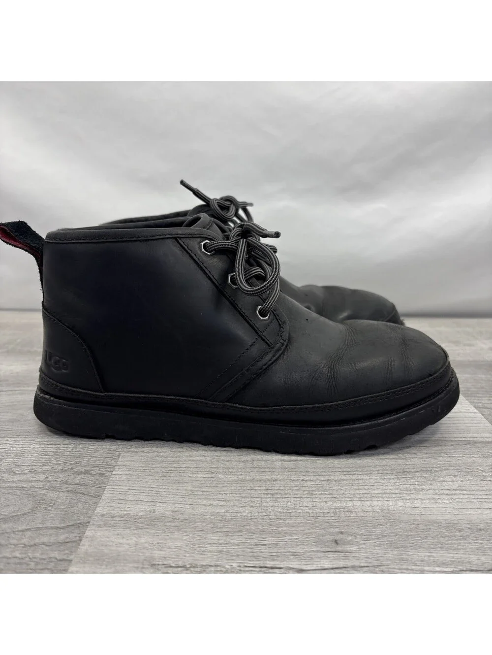 UGG Neumel Weather II Waterproof Black Leather Chukka Boots Size US 8 Men